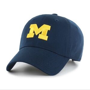 Michigan Wolverines NCAA Clean Up Fabric Wash Relaxed Fix Baseball Hat Cap NEW